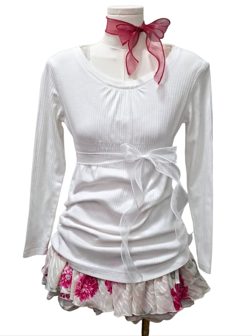Mossimo vintage white long sleeve babydoll top